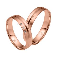 Eheringe aus Roségold mit 3 Brillanten