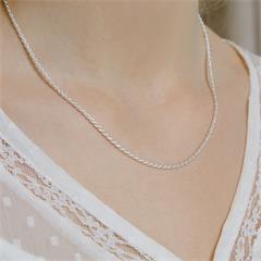 925 Silberkette: Kordelkette Silber 2mm