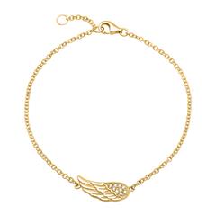 Armband Silber gelbvergoldet Engelsflügel
