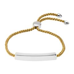 Gravur Armband aus 925er Silber Gold metallic-Band