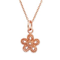 Rose vergoldete Silberkette mit Blumenanhänger