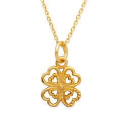 925 Silberkette mit Herzkleeblatt Anhänger