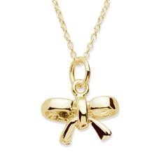 Vergoldete 925 Silberkette Schleifenanhänger