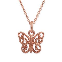 Silberkette 925 vergoldet Schmetterlinganhänger