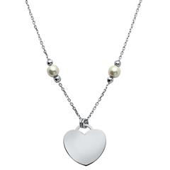 925er Silberkette Perlmutt Herzanhänger
