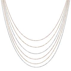 Tricolore 925er Silberkette mehrreihig