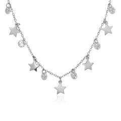 925er Silberkette Sterne mit Zirkonia