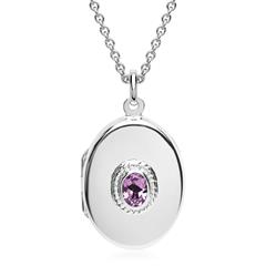 Silberkette mit Medaillon Amethyst