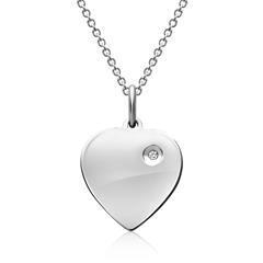 Silberkette Anhänger Herz Zirkonia