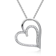 925er Silberkette mit Herzanhänger Zirkonia