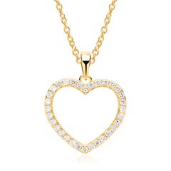 925er Silberkette und Herzanhänger gold