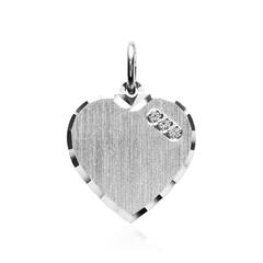 Gravur Herzanhänger aus Sterlingsilber mit Zirkonia