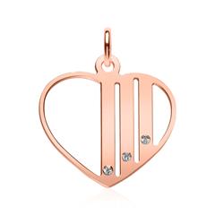 Gravur Anhänger aus 925er Silber, rosé mit Zirkonia