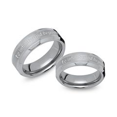 Teilpolierte Eheringe aus Wolfram Lasergravur