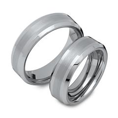 Teilpolierte Eheringe aus Wolfram robust