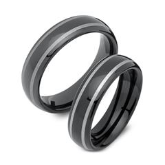 Schwarze Trauringe aus Wolfram robust