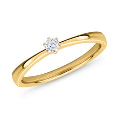 Verlobungsring 585er Gelbgold Diamant 0,05 ct