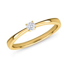 Verlobungsring 585er Gelbgold Diamant 0,10 ct