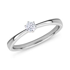 Verlobungsring 585er Weißgold 0,10 ct Diamant