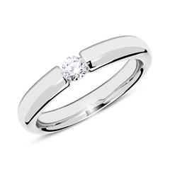 Verlobungsring aus 14K Weißgold mit Diamant 0,15 ct.