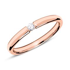 Verlobungsring aus 14K Roségold mit Diamant 0,05 ct.