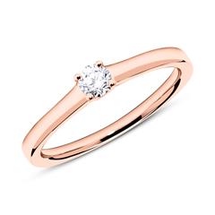 Verlobungsring aus 14K Roségold mit Diamant 0,15 ct.
