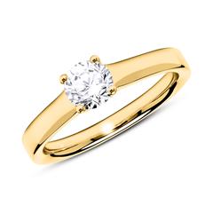 585er Goldring mit Diamant 0,50 ct.