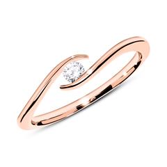 750er Roségold Verlobungsring mit Diamant 0,10 ct.
