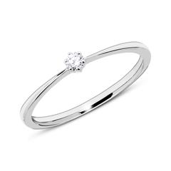 585er Weißgold Verlobungsring mit Diamant gravierbar