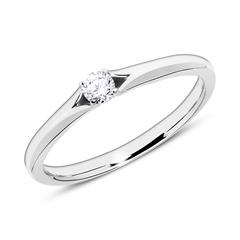 Verlobungsring aus 14K Weißgold mit Diamant gravierbar