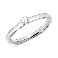 Diamant Verlobungsring aus 585er Weißgold gravierbar