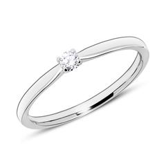 Gravur Verlobungsring aus 585er Weißgold mit Diamant