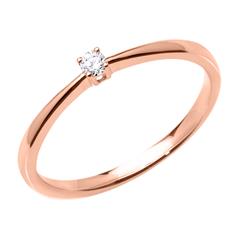 585er Roségold Verlobungsring mit Diamant 0,05 ct.