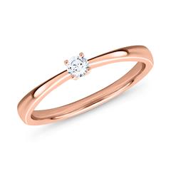 Verlobungsring aus 585er Roségold mit Diamant 0,10 ct.