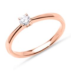 14K Roségold Verlobungsring mit Diamant 0,15 ct.