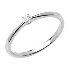 750er Weißgold Verlobungsring mit Diamant 0,05 ct.