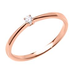 Verlobungsring aus 750er Roségold mit Brillant 0,05 ct.