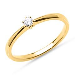 18K Goldring mit Diamant 0,10 ct.