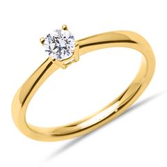 750er Gold Verlobungsring mit Diamant, lab-grown