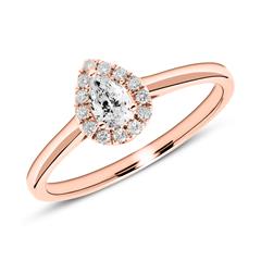 Verlobungsring aus 585er Roségold mit Diamanten
