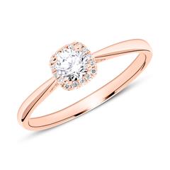 14K Roségold Verlobungsring mit Diamanten