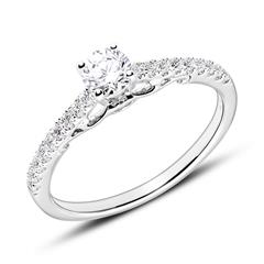 18K Weißgold-Verlobungsring mit Brillanten