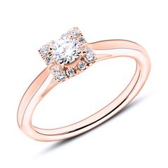 750er Roségold Verlobungsring mit Brillanten