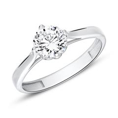 9K Weißgold Verlobungsring mit Zirkonia