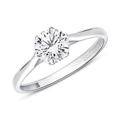 Zirkoniabesetzter Verlobungsring aus 375er Weißgold