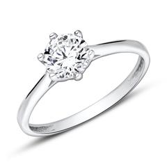 9K Weißgold Verlobungsring mit Zirkoniabesatz