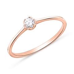 585er Roségold Verlobungsring mit Diamant