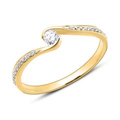 585er Gold Verlobungsring mit Diamanten