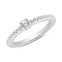 Zirkoniabesetzter Verlobungsring aus Sterlingsilber