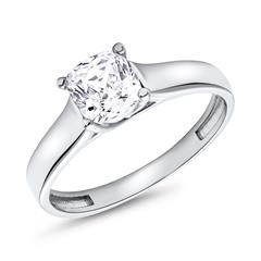 Verlobungsring aus 375er Weißgold mit Zirkonia